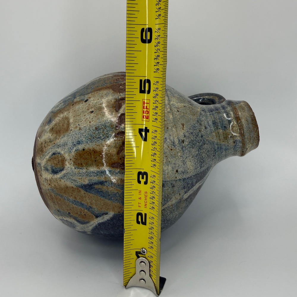 Signed Salt Glaze Stoneware Jug Highwayman McCall‎ The Grocery Rustic Vase 6.5" - Picture 8 of 8